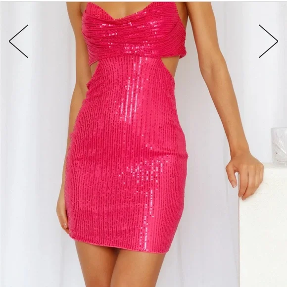 Hello Molly | Dresses | Hello Molly Sparkly Pink Mini Dress | Poshmark